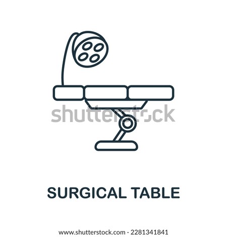 Surgical Table line icon. Element sign from transplantation collection. Flat Surgical Table outline icon sign for web design, infographics and more.