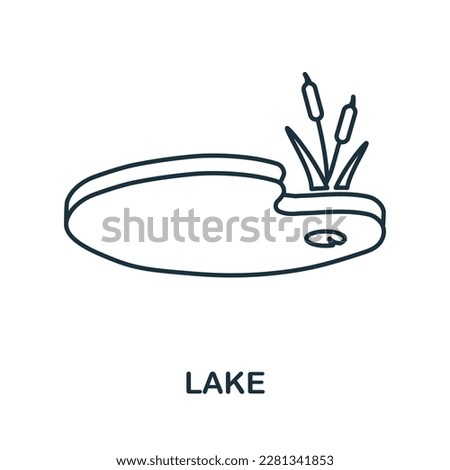 Lake line icon. Monochrome simple Lake outline icon for templates, web design and infographics