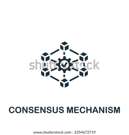 Consensus mechanism icon. Monochrome simple sign from blockchain collection. Consensus mechanism icon for logo, templates, web design and infographics.