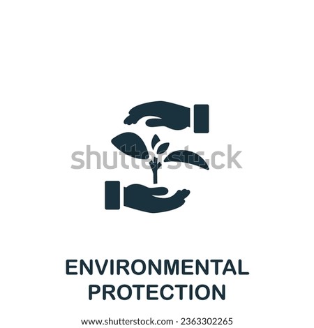 Environmental protection icon. Monochrome simple sign from social causes and activism collection. Environmental protection icon for logo, templates, web design and infographics.