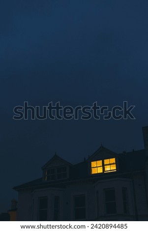Similar – Image, Stock Photo Orange house against blue sky. House with orange walls minimalist. German architecture