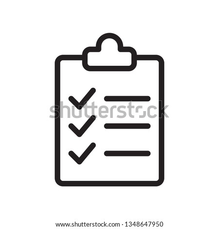 Clipboard, checklist, task icon in trendy outline style design. Vector graphic illustration. Clipboard icon for website design, logo, and ui. Editable vector stroke.Pixel perfect. EPS 10.