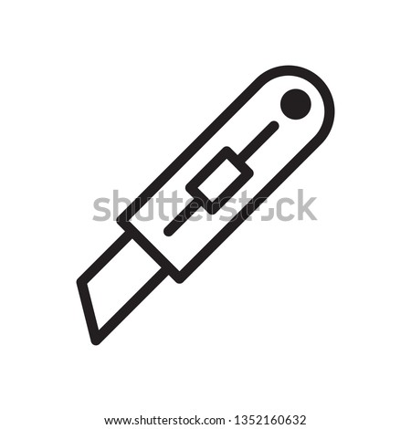 Cutter knife, stationery knife icon in trendy outline style design. Vector graphic illustration. Cutter icon for website design, logo, and ui. Editable vector stroke. Pixel perfect. EPS 10. ストックフォト © 