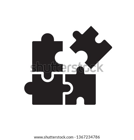 Puzzle icon in trendy flat style design. Vector graphic illustration. Puzzle icon for website design, logo, app, and ui. Vector file. EPS 10.