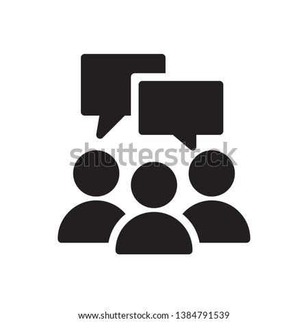Speaking people icon in trendy flat style design. Vector graphic illustration. Suitable for website design, app, and ui. Vector file. EPS 10.