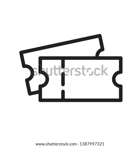 Ticket icon in trendy outline style design. Vector graphic illustration. Ticket symbol for website design, logo, app, and ui. Editable vector stroke. EPS 10.