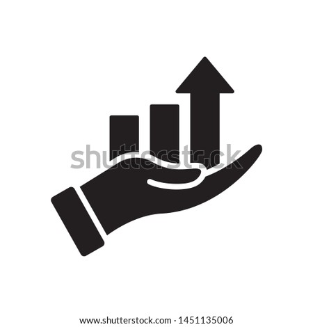 Hand with chart icon in trendy flat style design. Vector graphic illustration. Suitable for website design, logo, app, and ui. EPS 10.