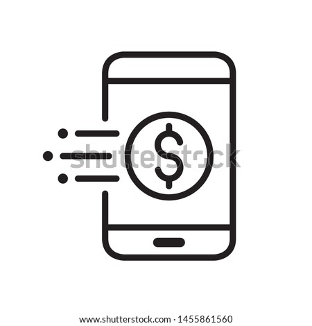 Mobile banking icon in trendy outline style design. Vector graphic illustration. Suitable for website design, logo, app, and ui. Editable vector stroke. EPS 10.