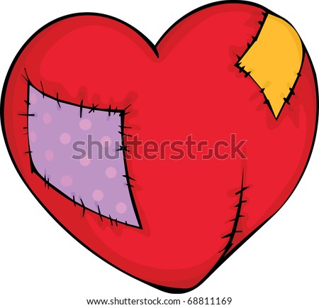 Heart With A Scar And Patch Stock Vector Illustration 68811169 ...