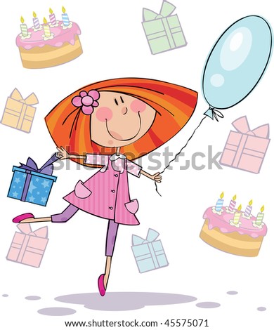 Funny girl with balloon