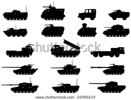 Military Vehicles Silhouette - Vector - 16986619 : Shutterstock