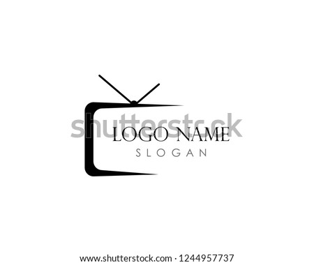 TV logo design flat icon