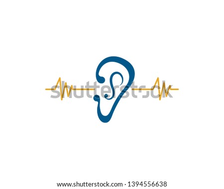 Hearing logo template vector icon illustration design