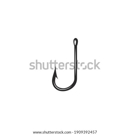 Fishing hook logo vector icon illustration design 