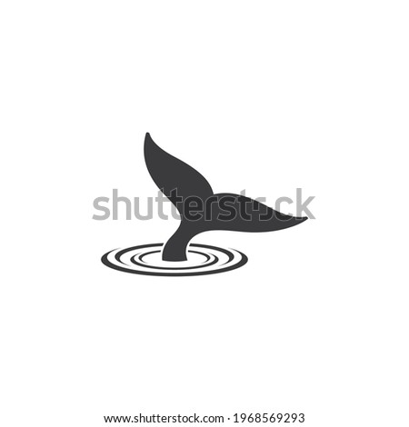 whale tale logo vector icon illustration in simple design 