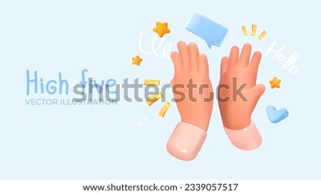 High five, clap your hands. Greetings. Friendship, business or victory celebration. Vector illustration