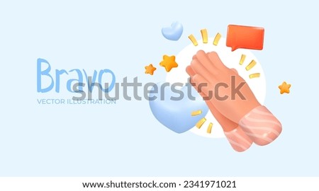 Applause. Hands applauding. In 3d style. Vector illustration