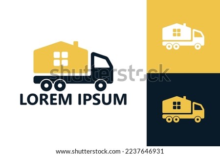 Truck moving house logo template design vector
