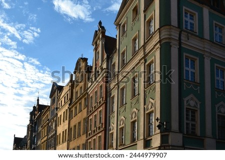 Image, Stock Photo Colourful tenement houses of the Magdeburg modern age