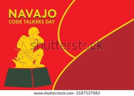 design commemorates August 14th Navajo Code Speaker Day. A code talkers is a person employed by the military during times of war to use a lesser known language as a means of covert communication