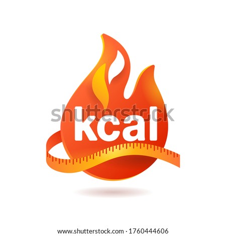 kcal icon - kilocalorie symbolic emblem for food products cover designation - fat burning visual - isolated vector element 商業照片 © 