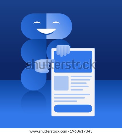 Web Design concept. Abstract designer in logo shape with template of user interface. Vector illustration
