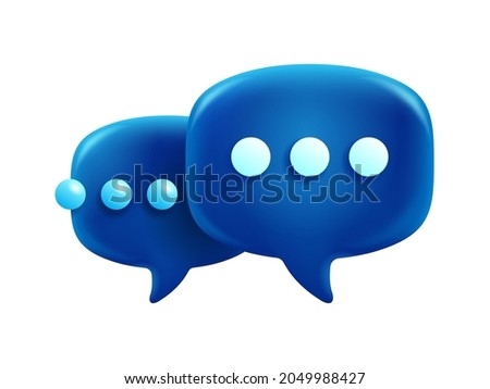 3D glossy speech dialog bubble - icon for chat, messenger, comunications, support service