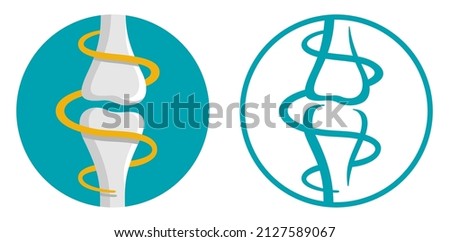 Bone Health - Calcium and Vitamin D3 Isolated flat vector icon