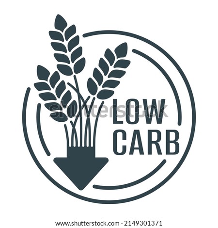 Low-carb flat sticker - wheat spikes with arrow down