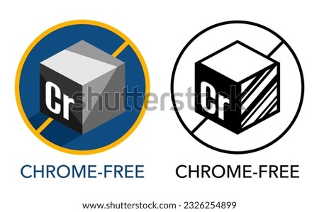 Chrome free icon - label for products without chromium compound such as dietary supplement