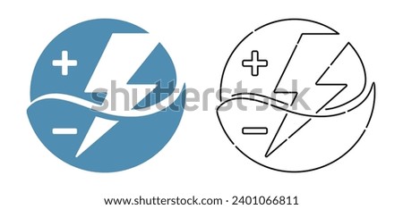 Electrolyte Drink flat decorative icon for mineral water or other beverages - electric ions in water hemisphere