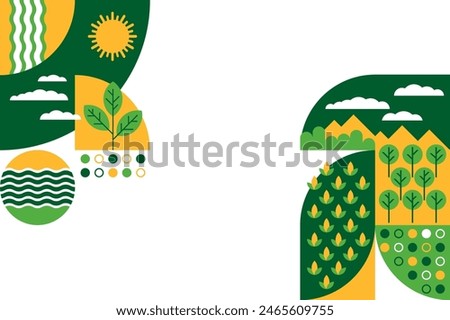 Geometric pattern, Decoration for Sustainable Agriculture brochure - for right and left sides