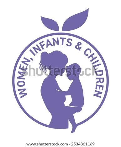 Badge for WIC nutrition labeling - Special Supplemental Program for Women, Infants, and Children. In circle shape