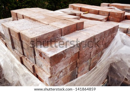 Construction material: paver bricks to be installed on a patio