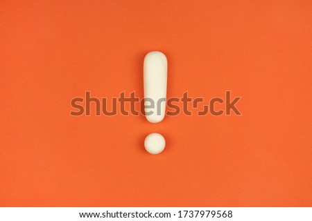 Similar – Image, Stock Photo Vivid exclamation mark on blue background. Warning, important information, keep attention concept.