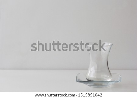 Empty Armudu tea glass on white background Photo stock © 