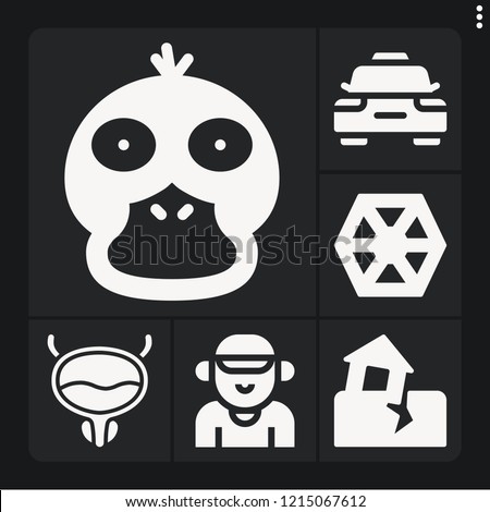 Set of 6 people filled icons such as bladder, earthquake, sith, psyduck, boyfriend