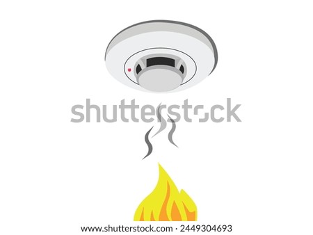 Fire detection device with a sensor that can detect smoke. Early fire detection equipment. Safety first.