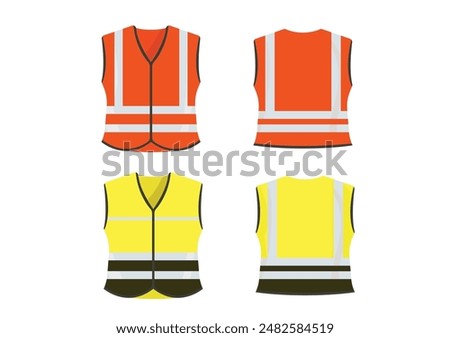 Safety Vest. Protect your body while working. Safety Waistcoat Safety work poster. 