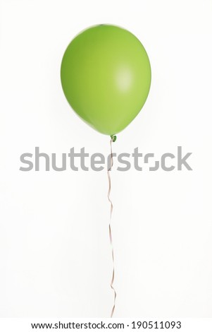 Colorful green helium party balloon