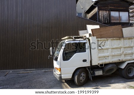 Truck Loaded With Scraps After The Renovation Of The House