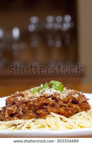 An Image of Spaghetti Meat Sauce