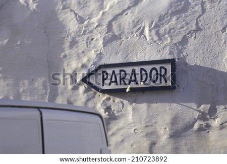 Direction Board Of The Parador