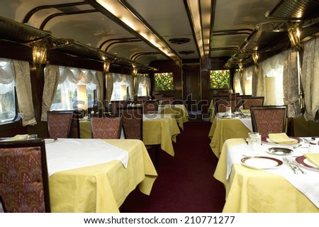 The Panorama Outside Of The Restaurant Car
