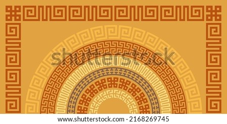 Greek key pattern, frames collection. Decorative ancient meander, Greece border ornamental set with repeated geometric motif. Vector EPS10.