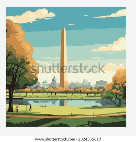 Washington DC Monument vector illustration