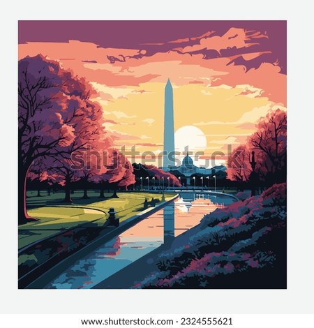 Washington DC Monument vector illustration