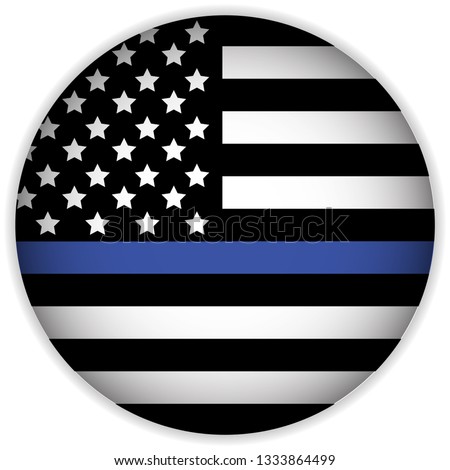 An American flag icon law enforcement support flag. Vector EPS 10.