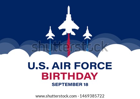 US Air Force Birthday. September 18. Poster, Template, Card, Banner, Background Design.