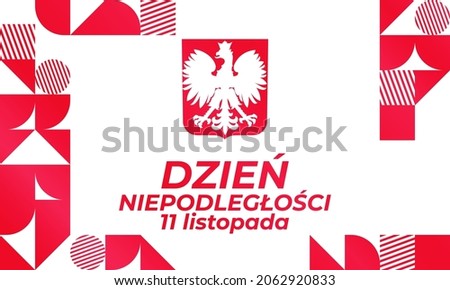 Poland independence day 11th of November. (Translation: Independence Day. November 11.) Background, poster, card, banner design. Vector EPS 10